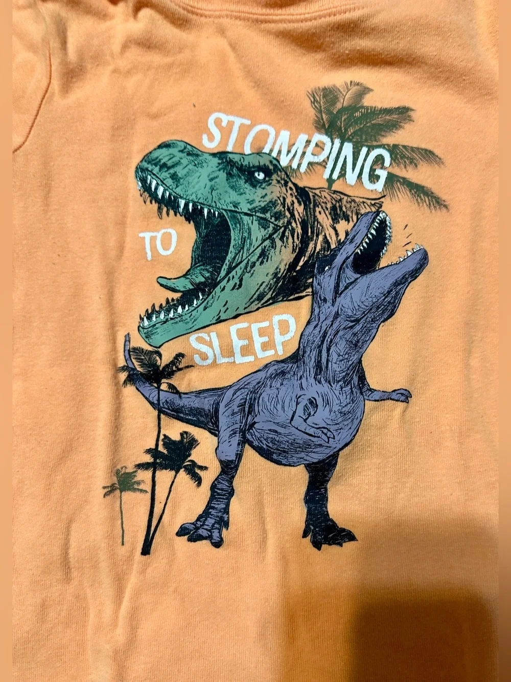 Kids Dino Graphic Tee & Shorts Set - Orange, Blue, Olive